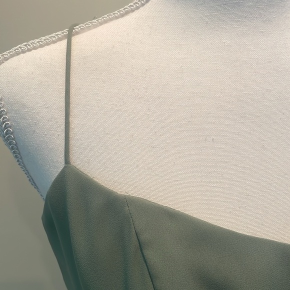 David’s Bridal Sage Green Midi Dress/Prom - Picture 3 of 6